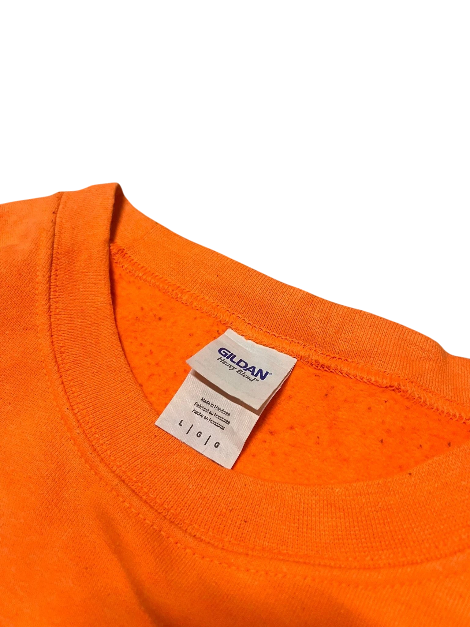 Premier Vintage neon orange Gildan Heavy Blend crewneck sweatshirt with a classic fit and soft interior. Made from a comfortable cotton blend.