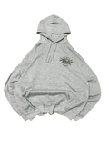 Premier Vintage grey cotton blend Indiana Jones graphic hoodie with drawstring hood and front pocket.