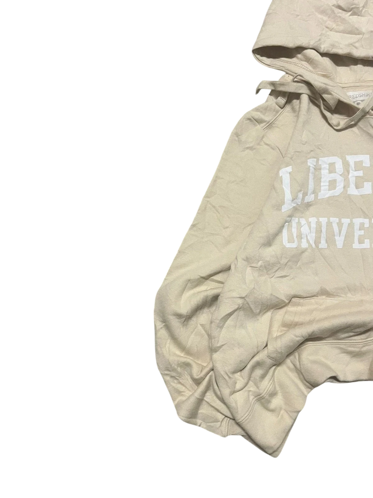 Premier Vintage beige cotton blend pullover hoodie with drawstring hood and