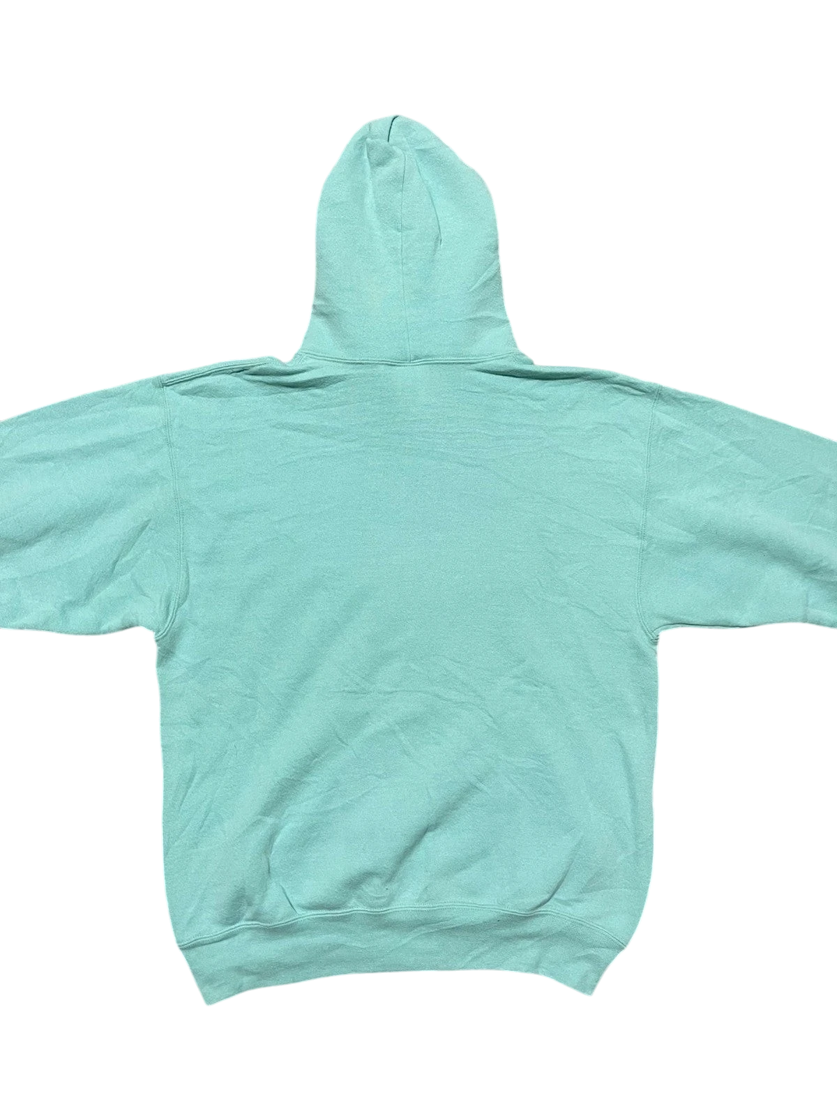 Premier Vintage mint green cotton blend "Marines Aunt" hoodie with embroidered lettering, hood, and kangaroo pocket.