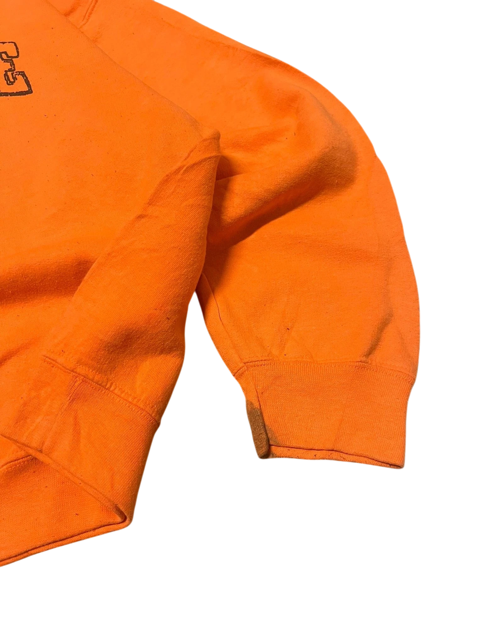 Premier Vintage neon orange crewneck sweatshirt, classic fit, soft brushed interior, durable construction.