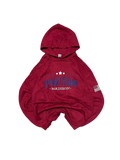 Premier Vintage red cotton blend graphic hoodie with "STAND DOWN MADISON" text and American flag detail.