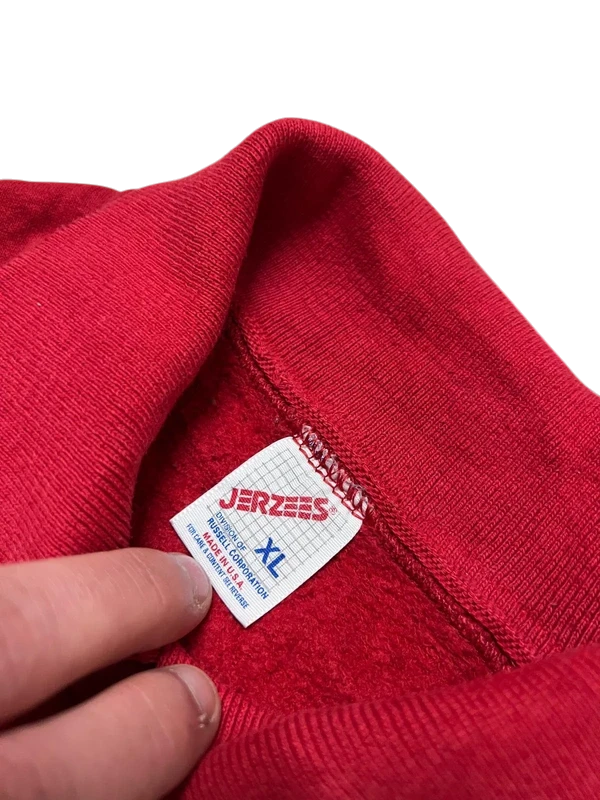 Premier Vintage red pullover jacket with Jerzees XL tag. Made in USA.