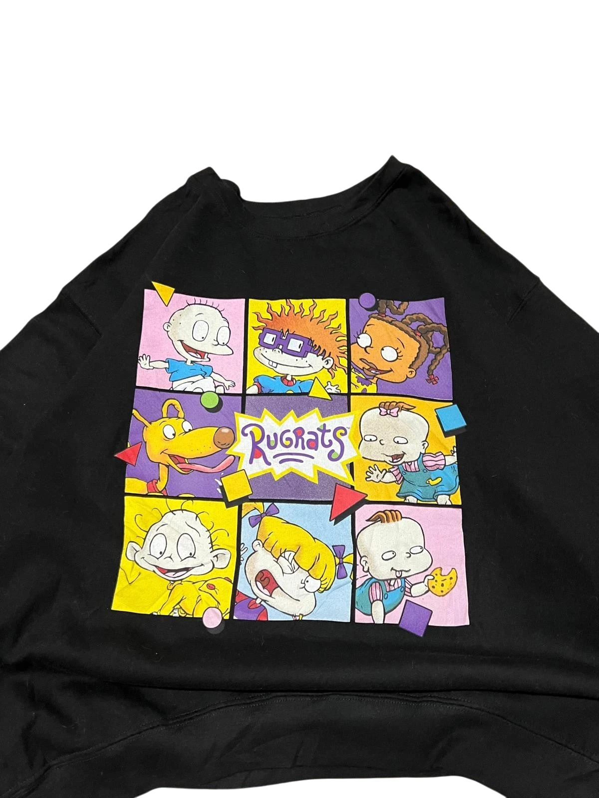Premier Vintage black crewneck sweatshirt with a colorful collage of Rugrats characters and logo.