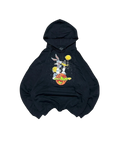 Premier Vintage black cotton blend Space Jam graphic pullover hoodie with Bugs Bunny and Daffy Duck playing basketball.