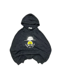 Premier Vintage black cotton graphic hoodie with smiley face wearing gas mask and text "ALL GAS NO BRAKES."