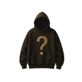 Premier Vintage dark grey cotton blend hoodie with a distressed white question mark graphic on the front and a kangaroo pocket.