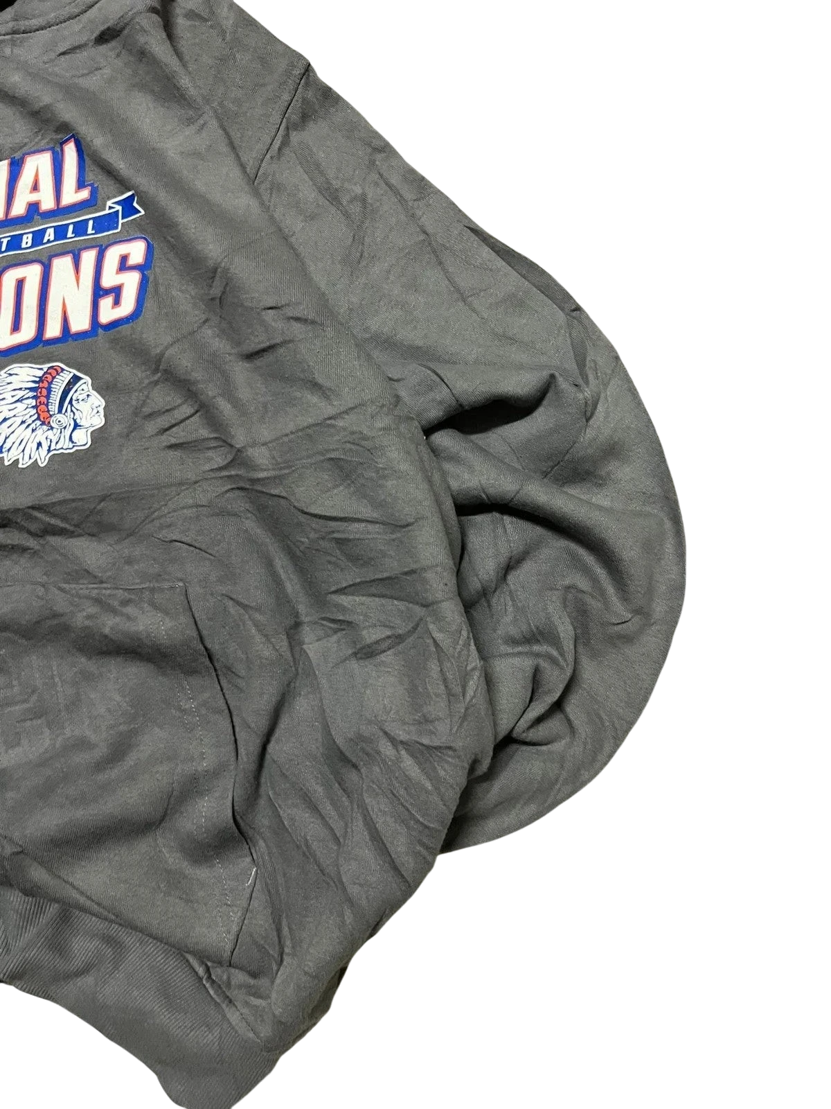 Premier Vintage grey hooded sweatshirt with "2020 Sectional Champions" text and team logo. Soft, durable fabric for warmth and comfort.