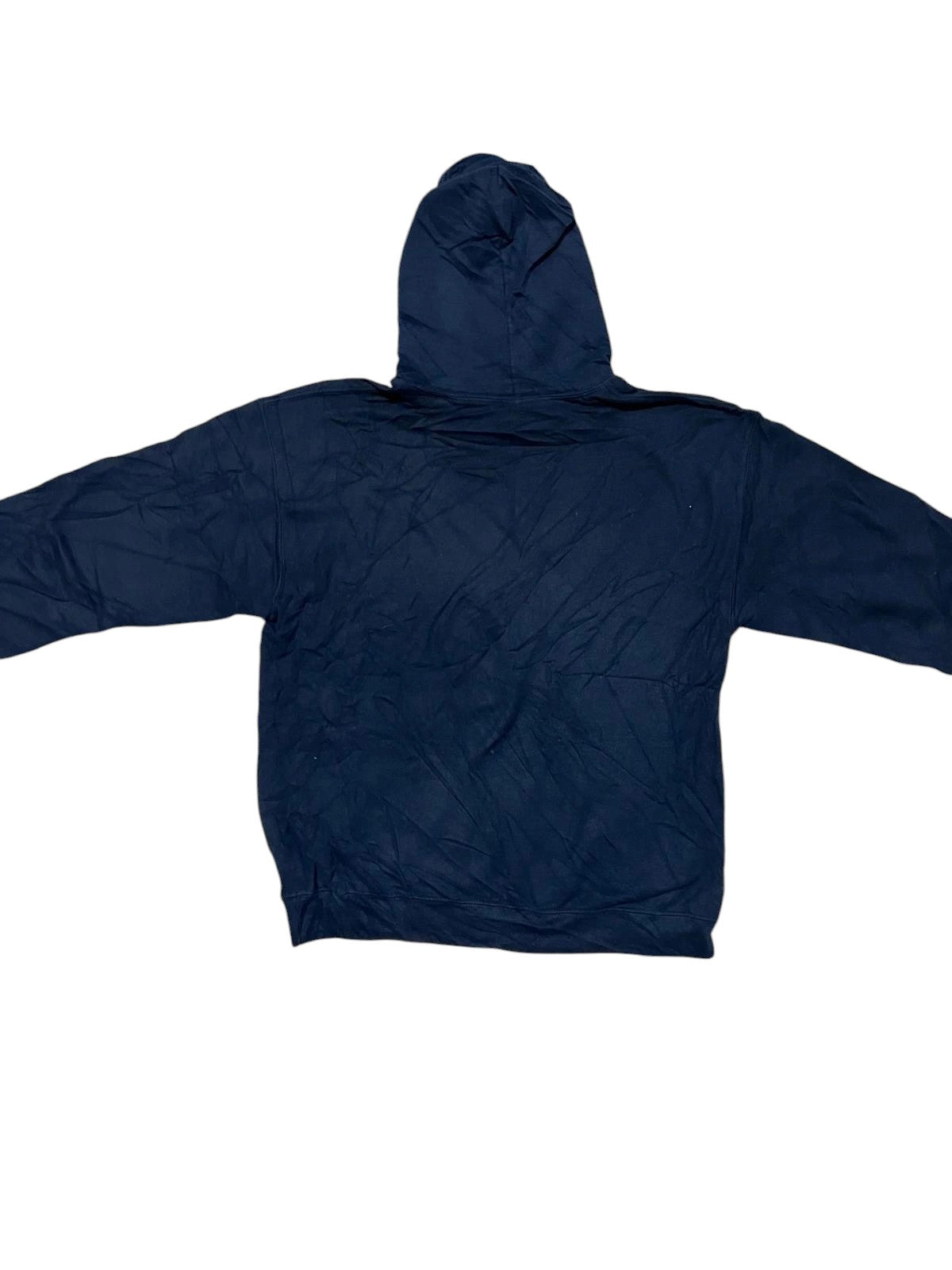 Premier Vintage navy blue graphic hoodie with "CROSSLAKE MINNESOTA EST. 1903 NORTH OF ORDINARY USA" text. Features drawstring hood and kangaroo pocket.