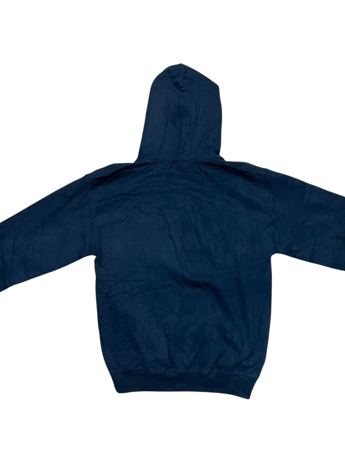 Premier Vintage navy blue Romney Middle School Pioneers hoodie, soft and durable fabric, ideal for casual wear.