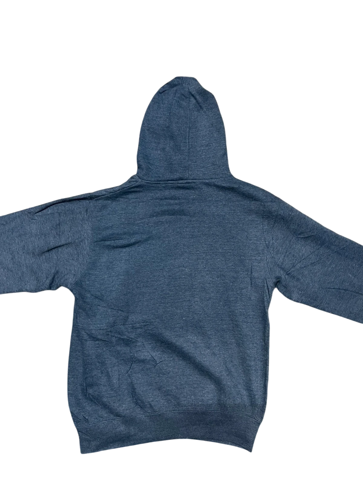 Premier Vintage heathered blue Oxford University graphic hoodie with kangaroo pocket and adjustable drawstring hood.