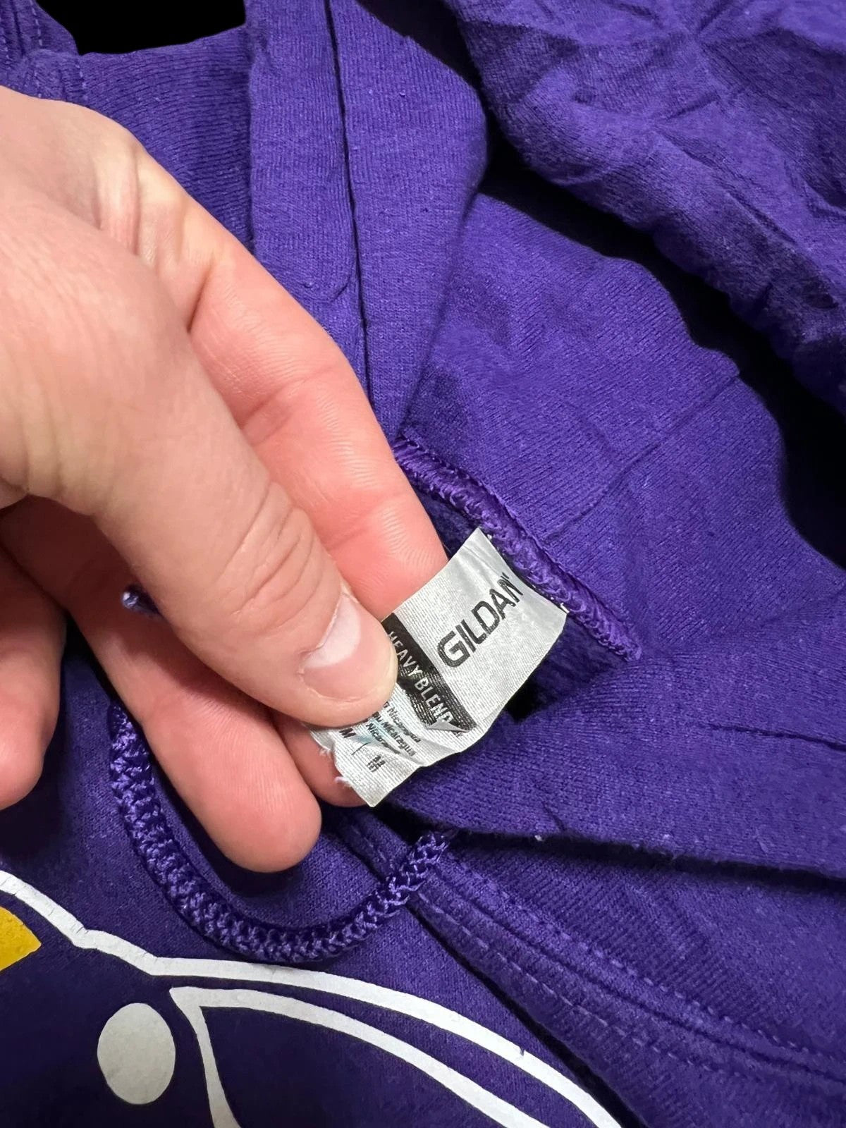 Premier Vintage Concord Cross Country hoodie in vibrant purple Gildan Heavy Blend with bee mascot graphic. Relaxed fit hooded sweatshirt.