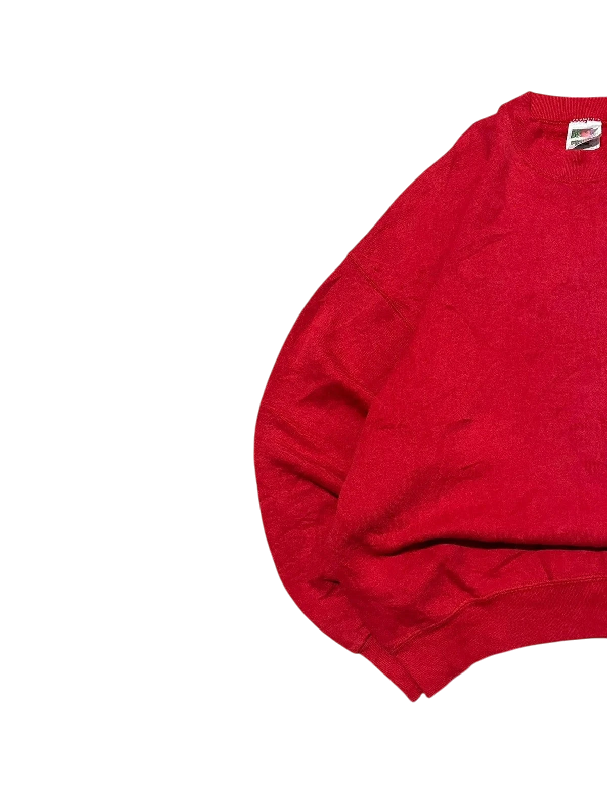 Premier Vintage vibrant red cotton blend crewneck sweatshirt with graphic print and relaxed fit.