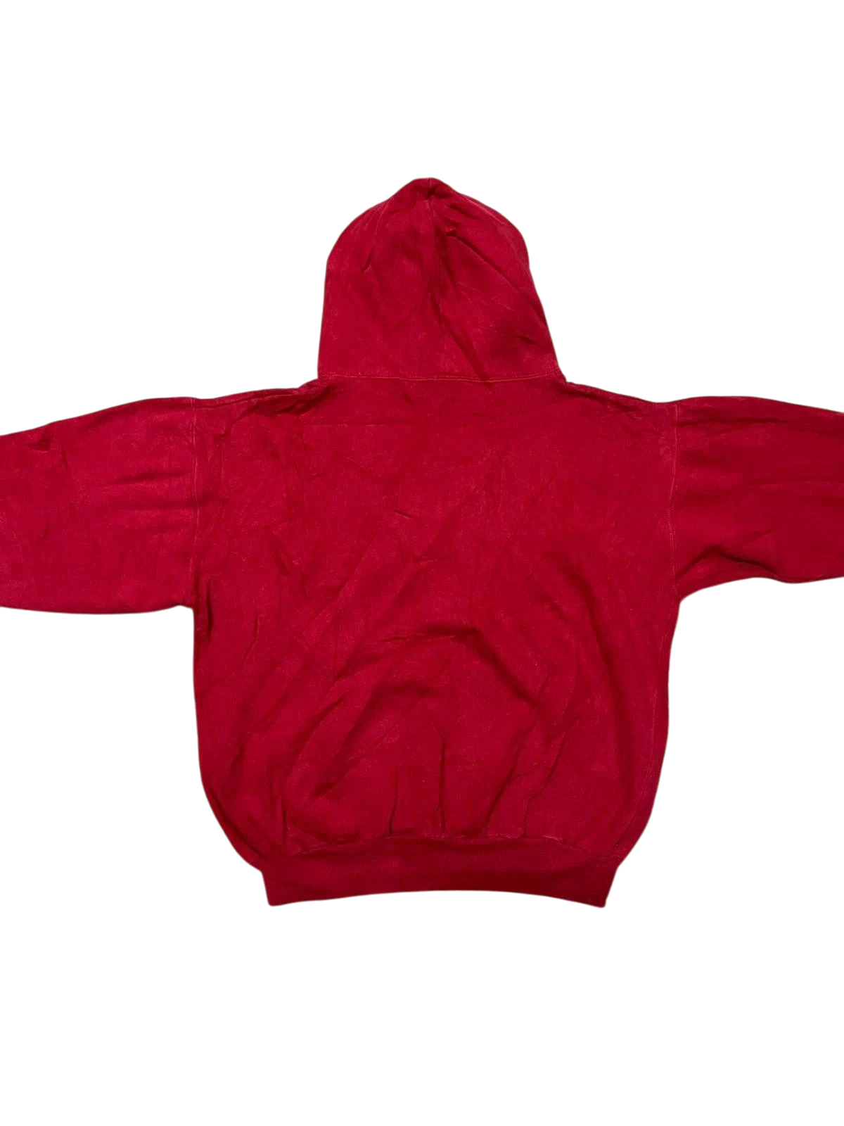 Premier Vintage red cotton blend pullover hoodie with navy blue "Missouri" text and white trim. Features a hood and kangaroo pocket.