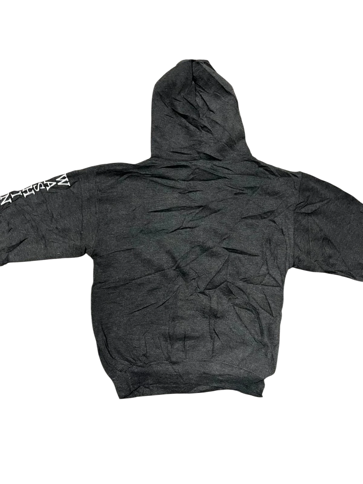 Premier Vintage dark grey hoodie with "WASHINGTON DC" text on sleeve and "UNITED STATES CAPITAL" graphic. Pink hood lining.
